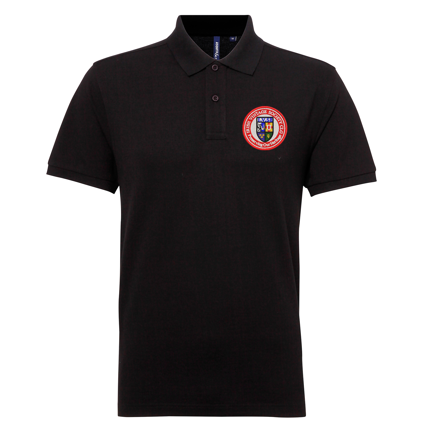 Adults Polo shirt with logo – Black | Irish Vintage Society